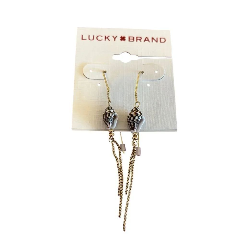 Small & Pretty Shell Dangle Threader Earrings. - Picture 5 of 6